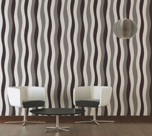 trebdy taupe creme choco waves vinyl op vlies