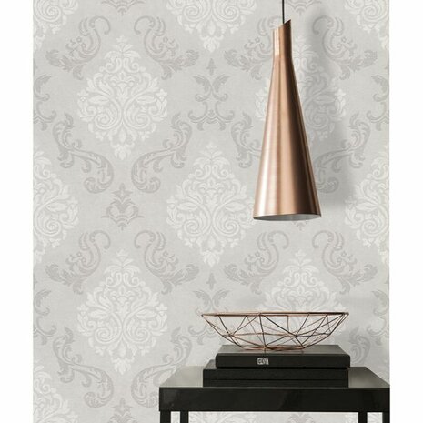 trebdy taupe creme choco flowers vinyl op vlies