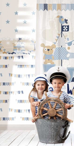 wit  roze taupe guirlandes met vlaggetjes de princesse royale  met glanseffect vlies {2 e foto andere 