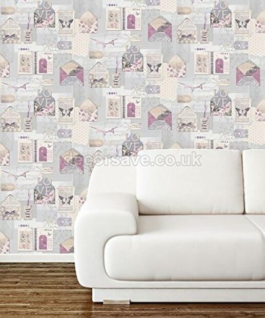 arthouse  p.s. i love you  lilac behang