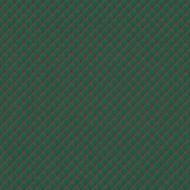 art deco geometrisch  brons groen relief dots oogst als velours vinyl op vlies