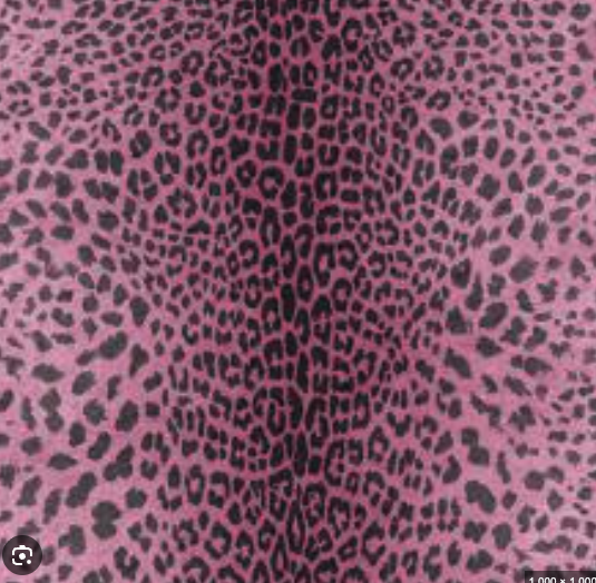 loapard pink zilver glitter vlies dubbel breed