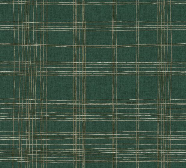 HOTELCHIQUE GROEN MET GOUD vlies  dubbelbreed 1.06 meter vlies