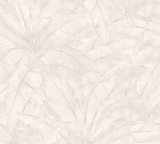 francesca milano  metropolitan stories  36927-4 hotelchique wit /grijs leaves vinyl op vlies