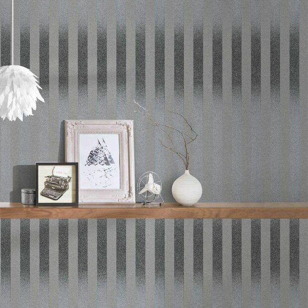 Duchess of Windsor art deco glittering horizontal and vertical stripes vinyl op papier