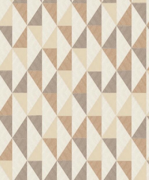 grafisch scandi linnen weefsel  terra taupe vinyl op vlies