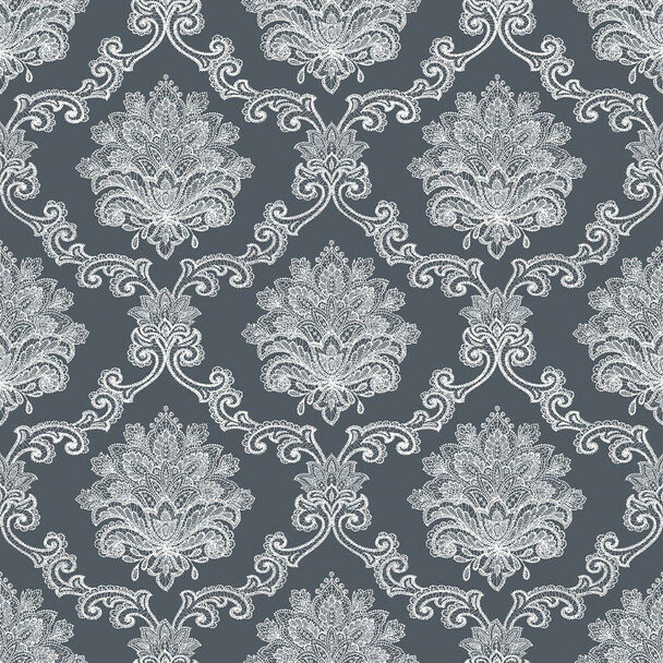  antraciet vintage damast  oriental barok vlies