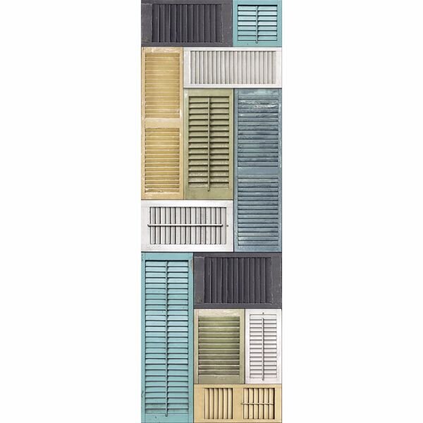 fotowand  old ibiza   beachhouse shutters vlies