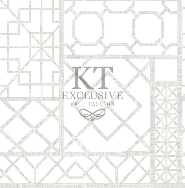 Bridergeton grey/silver bamboe conservatory of the Queen  acrylic behang op papier rug