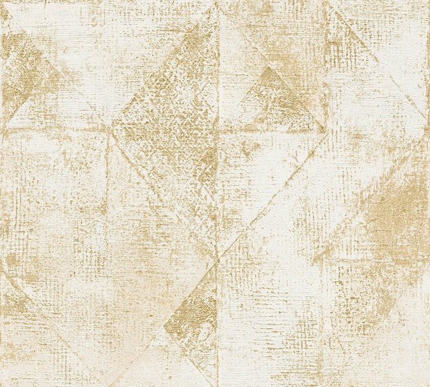 Livingwalls Profitex  grafisch wit  - Goud - 389762