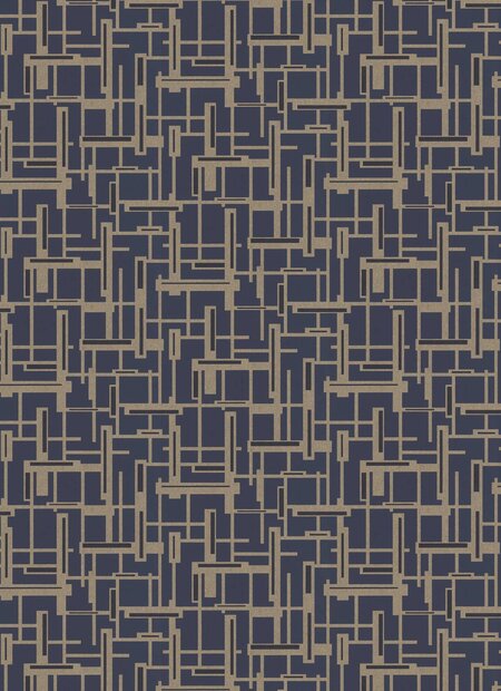 290249 Composition Smoke-Blue &amp; Gold vlies dubai mansion