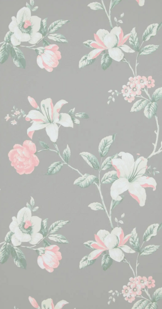  princess margaret rose flowers romance vinyl op vlies grijs