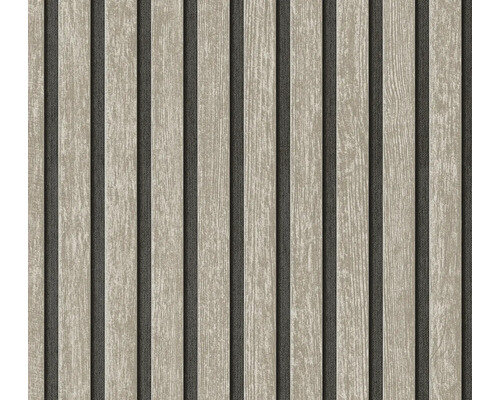 A.S. CR&Eacute;ATION Vliesbehang 79041-4 Attractive 3 houtlook wandpaneel grijs zwart