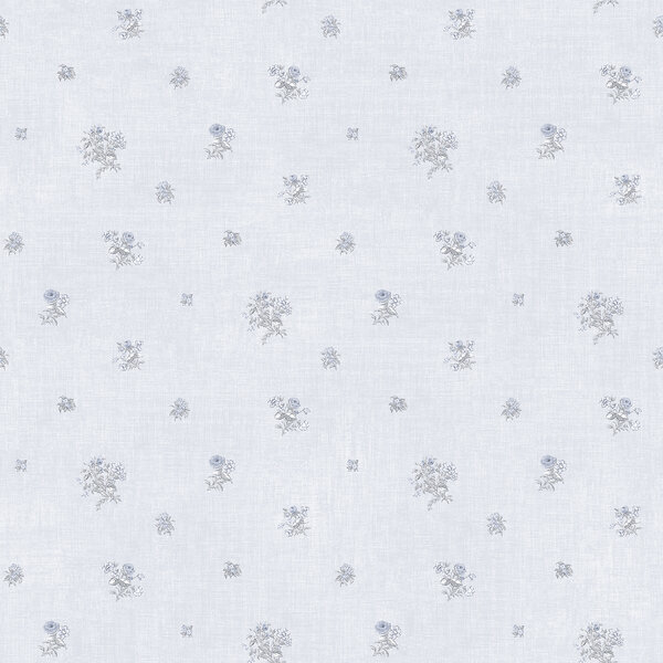 jardin chic vlies petit fleur soft grijs blauw  vlies