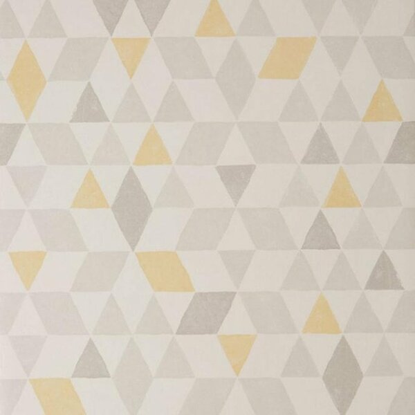 Scandi Triangle Geometric Wallpaper Yellow White Grey Paste Wall Colours pakket 5 rol