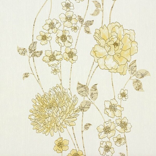 trendy flowers vinyl op vlies