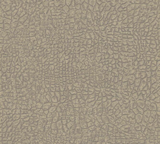 Vlies behang  taupe goud croco vlies