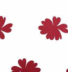 7238-5 vintage chic vlies wit met rode bloemen 