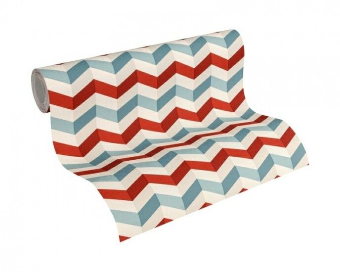 retro waves scandinavian    vinyl op vlies behang