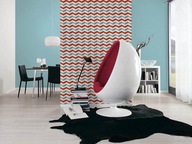 retro waves scandinavian    vinyl op vlies behang