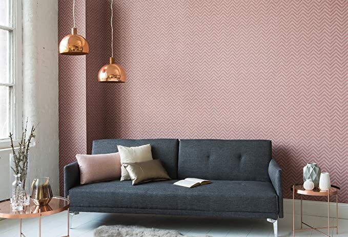Niavaran Palace l'Impératrice Soraya Esfandiary-Bakhtiary  persian red  vinyl op vlies behang met zilver diamond dust glitter