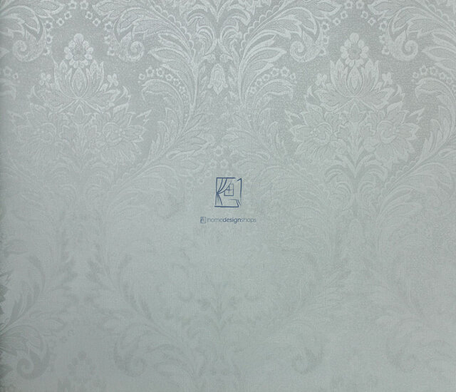 Eijffinger Westminster 320120 grijs hints van ijsblauw glansvinyl  met ton sur ton barock