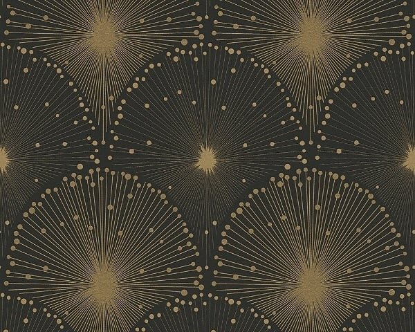 zwart goud  Art deco hotel chic  vinyl op vlies
