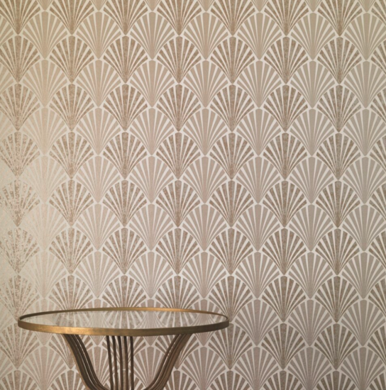 ART DECO MANSION koper met diamond dust  vinyl op vlies