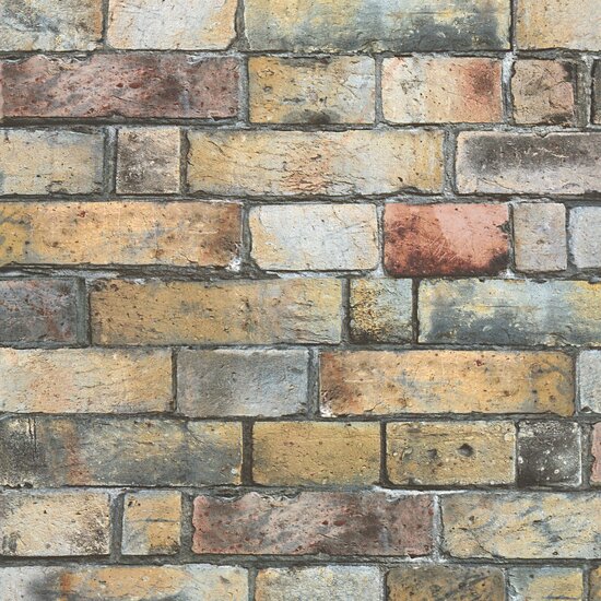 multi colour cottage steen vinyl op vlies