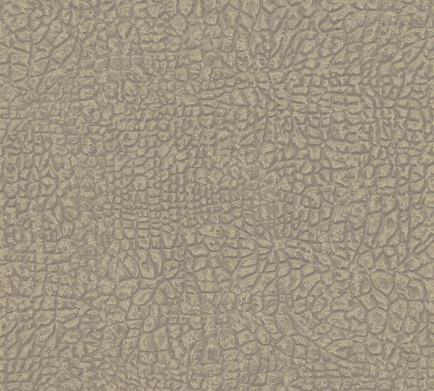Vlies behang  taupe goud croco vlies