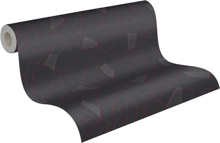 zwart vampire red zilver diamond dust grafisch  vinyl op vlies